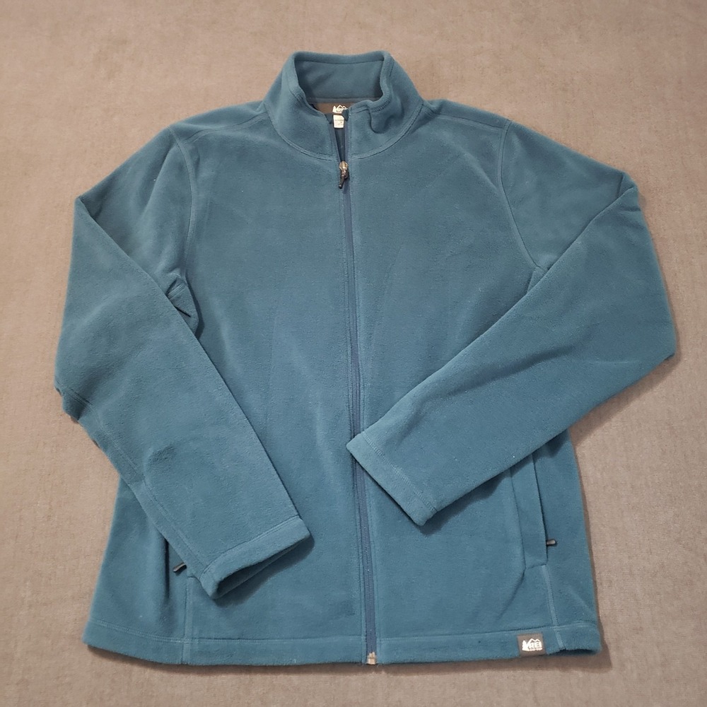 REI Co-op Jacket Mens Medium‎ Full Zip Sweater Fleece Stand Collar Pockets
